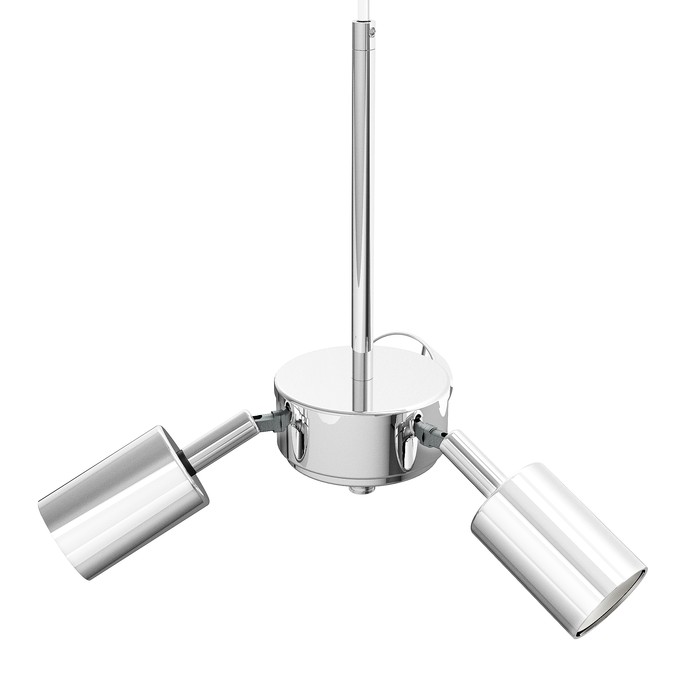 Set de agățat cu trei dulii, care sunt înclinate la 90 °, TRIX suspendat crom 230V LED E27 3x15W