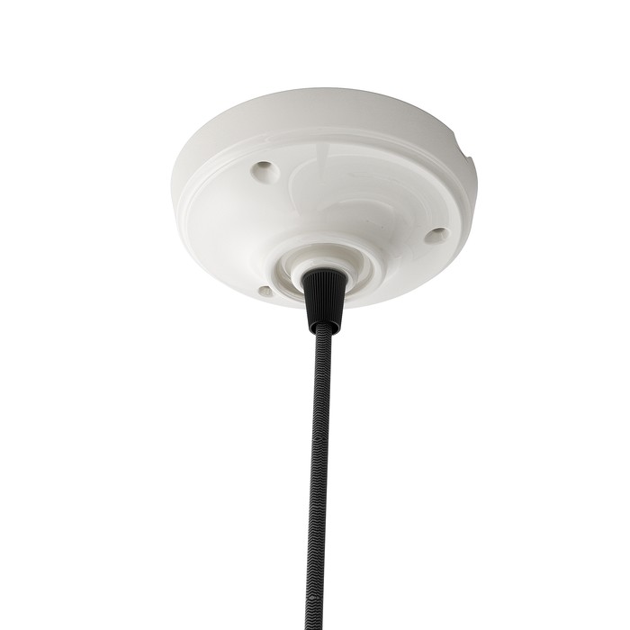 Set elegant pentru suspendare cu capac de tavan din porțelan și soclu E27 pe cablu textil, FABIO suspendat negru/alb porţelan 230V LED 15W