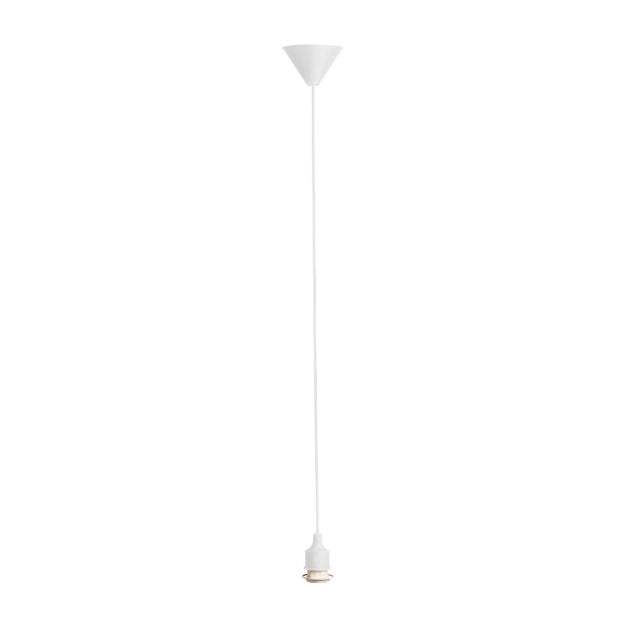 Set pentru suspendare cu cablu textil, capac de silicon cu soclu E27 și capac de tavan din plastic, LISA suspendat alb 230V LED 15W