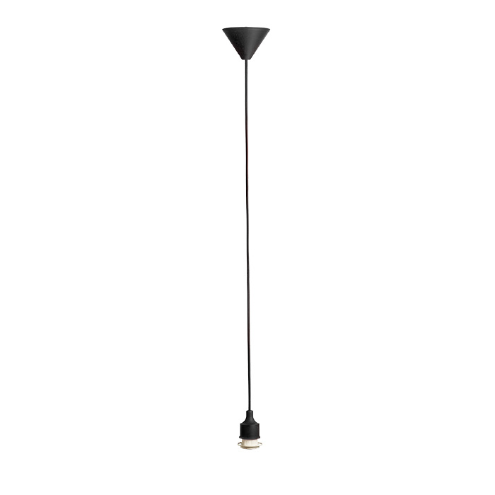 Set pentru suspendare cu cablu textil, capac de silicon cu soclu E27 și capac de tavan din plastic, LISA suspendat negru 230V LED 15W
