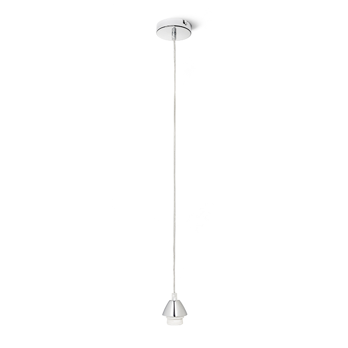Set pentru suspendare cu elemente cromate, cablu transparent și soclu E27, ENZO suspendat crom 230V LED 15W
