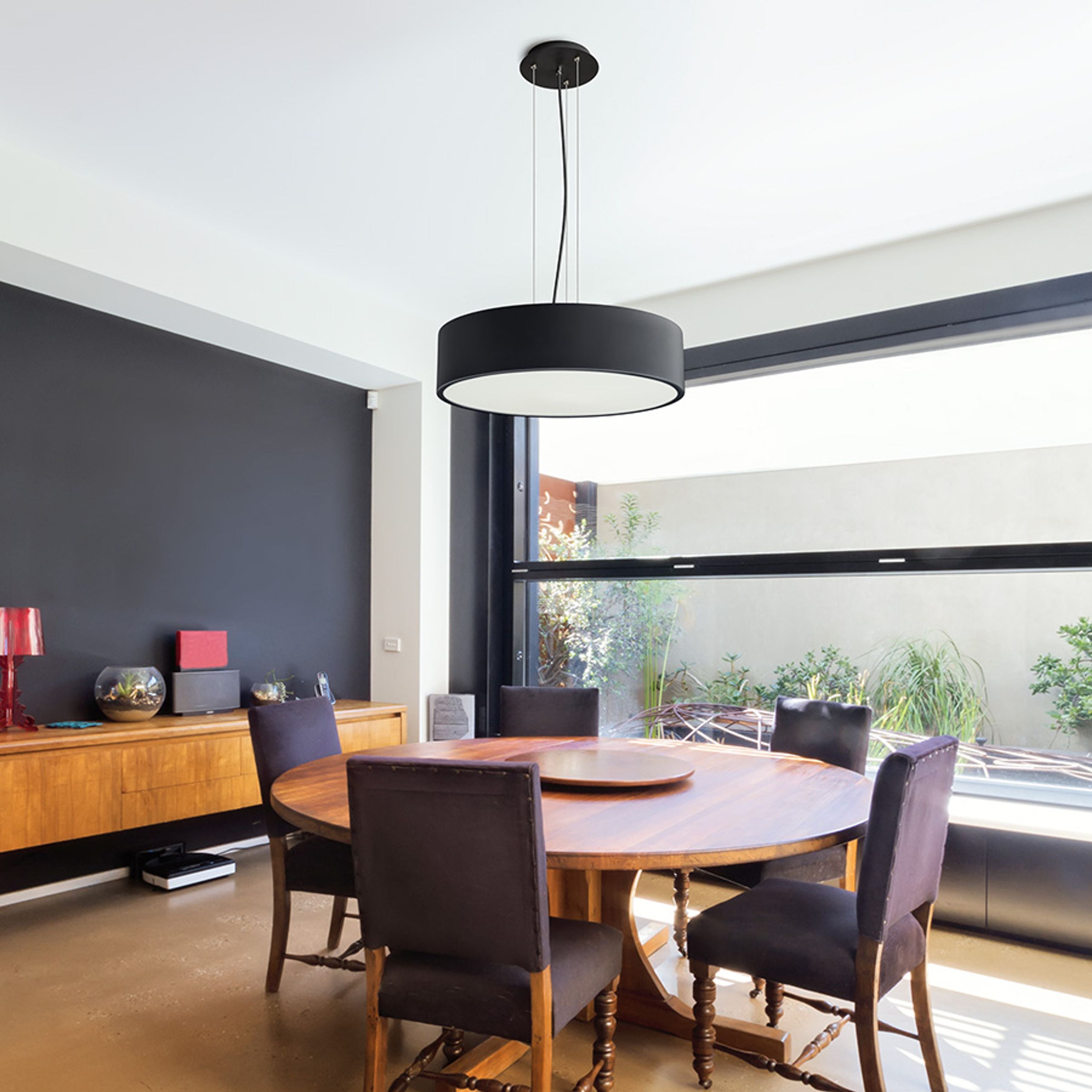 Set potrivit pentru suspensie corpurile de iluminat MEZZO cu diametru de 40 or 60 cm, MEZZO 40/60 suspendat negru 230V