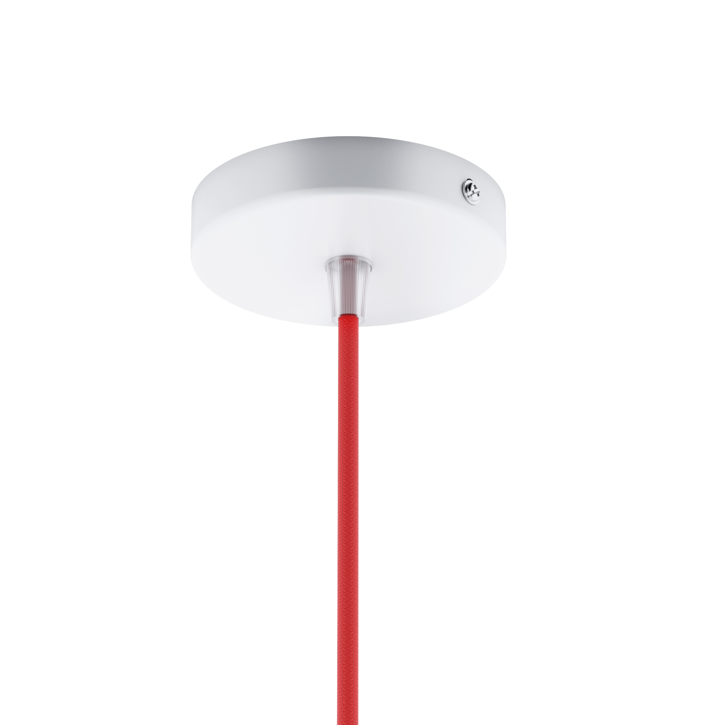 Set suspendat cu bază circulară metalică albă, cablu textil și dulie metalică E27, ELISA BA+CR+DCR 230V LED 15W