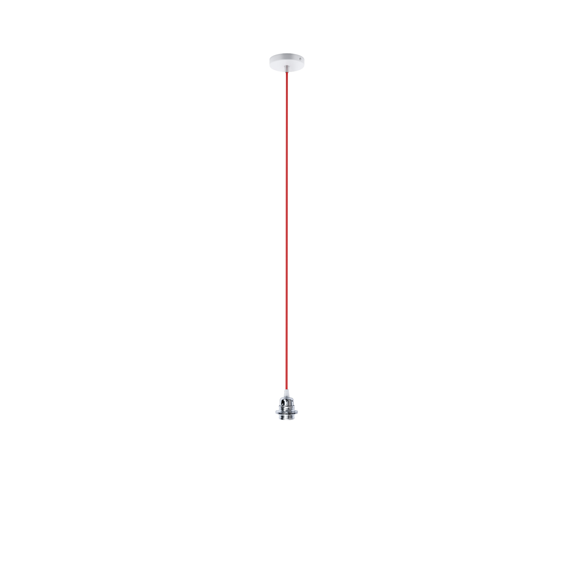 Set suspendat cu bază circulară metalică albă, cablu textil și dulie metalică E27, ELISA BA+CR+DCR 230V LED 15W