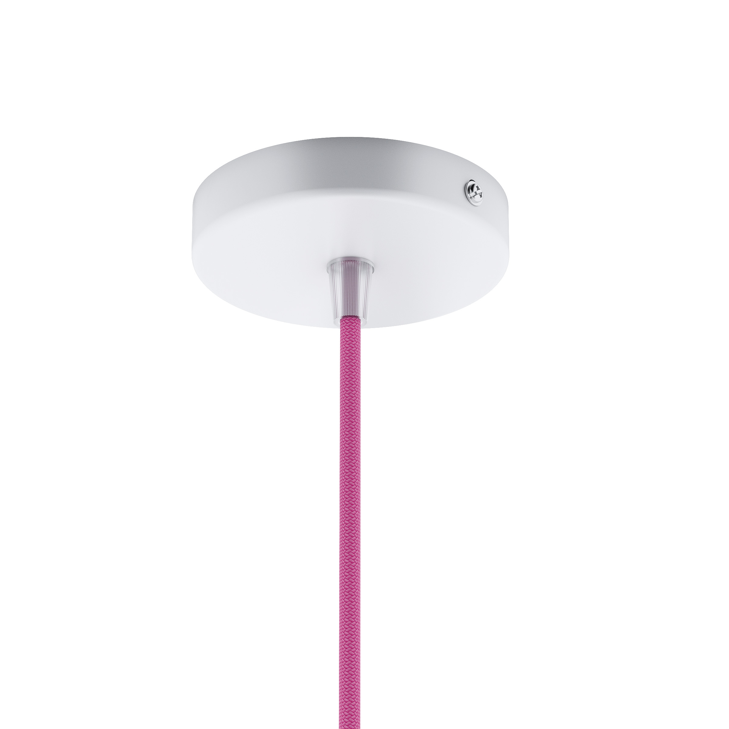 Set suspendat cu bază circulară metalică albă, cablu textil și dulie metalică E27, ELISA BA+CTV+DCR 230V LED 15W