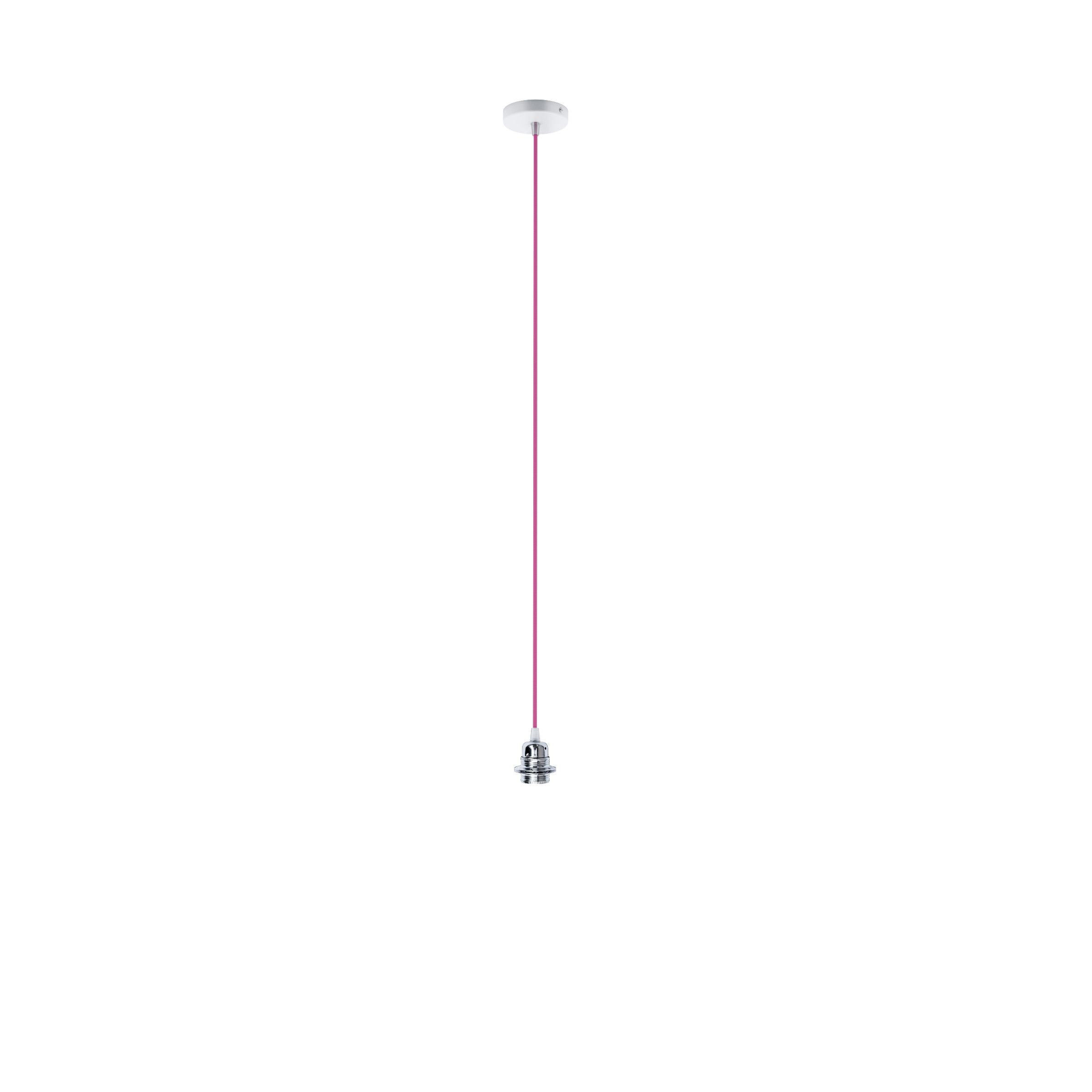 Set suspendat cu bază circulară metalică albă, cablu textil și dulie metalică E27, ELISA BA+CTV+DCR 230V LED 15W