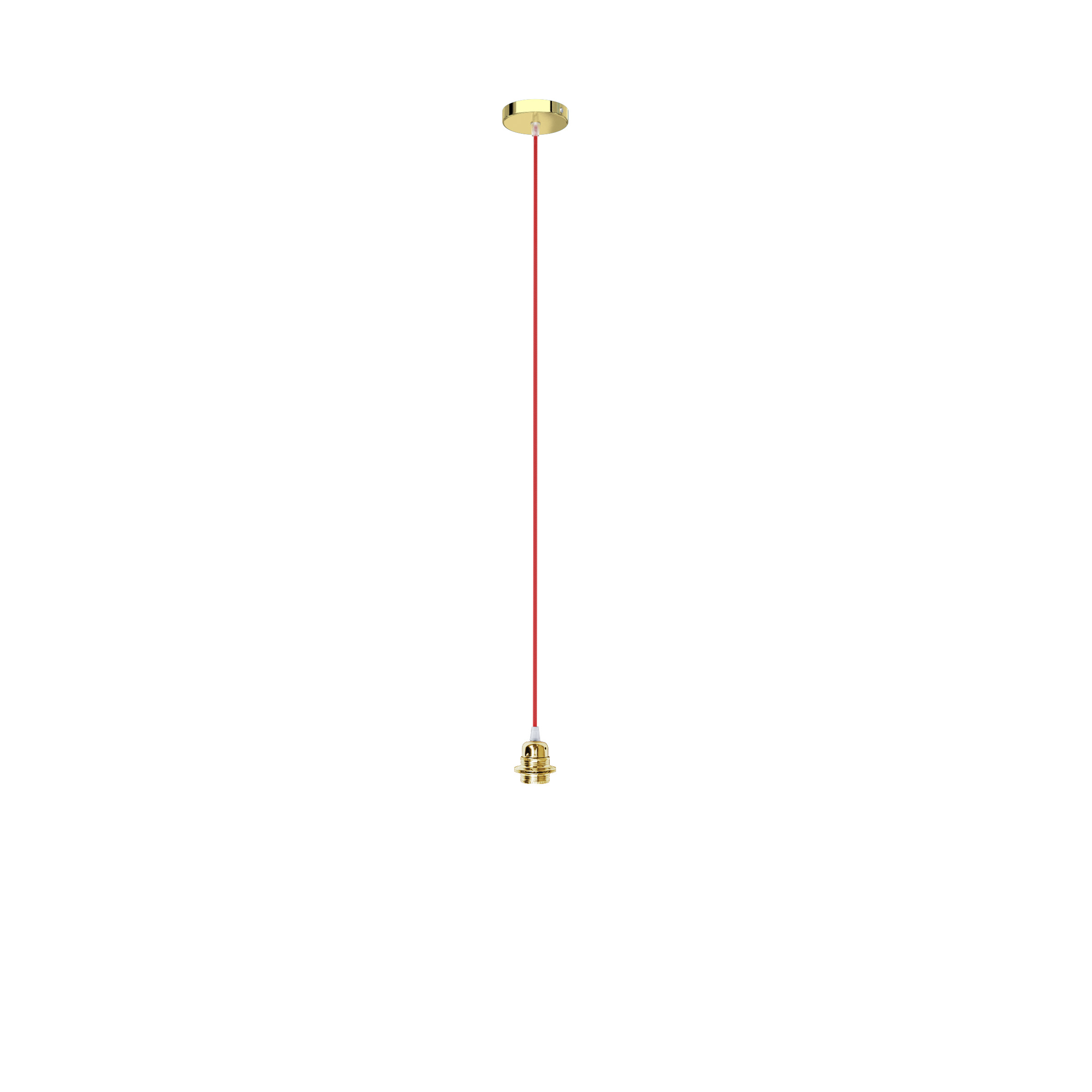 Set suspendat cu bază circulară metalică aurie, cablu textil și dulie metalică E27, ELISA BAU+CR+DAU 230V LED 15W