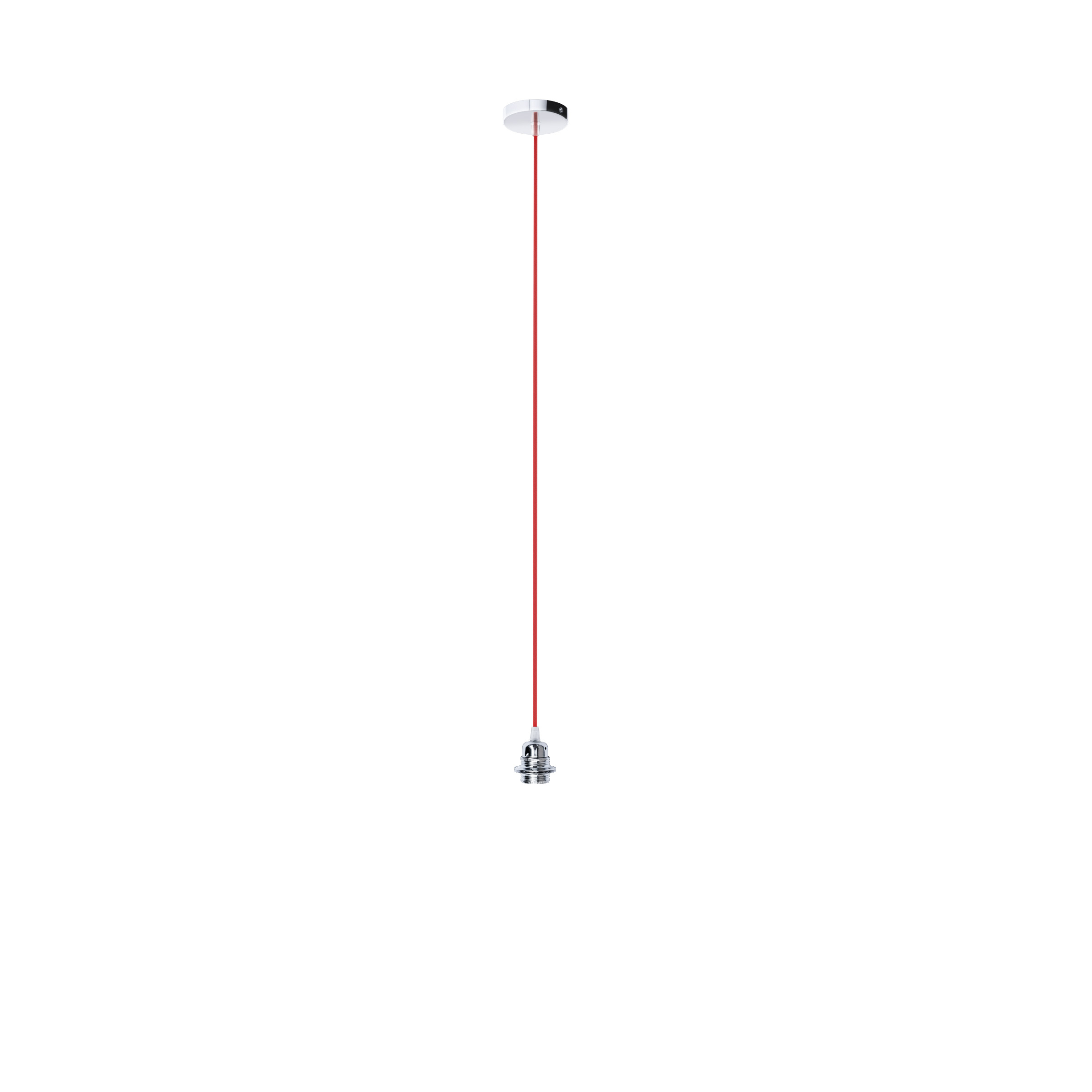 Set suspendat cu bază circulară metalică crom, cablu textil și dulie metalică E27, ELISA BC+CR+DCR 230V LED 15W