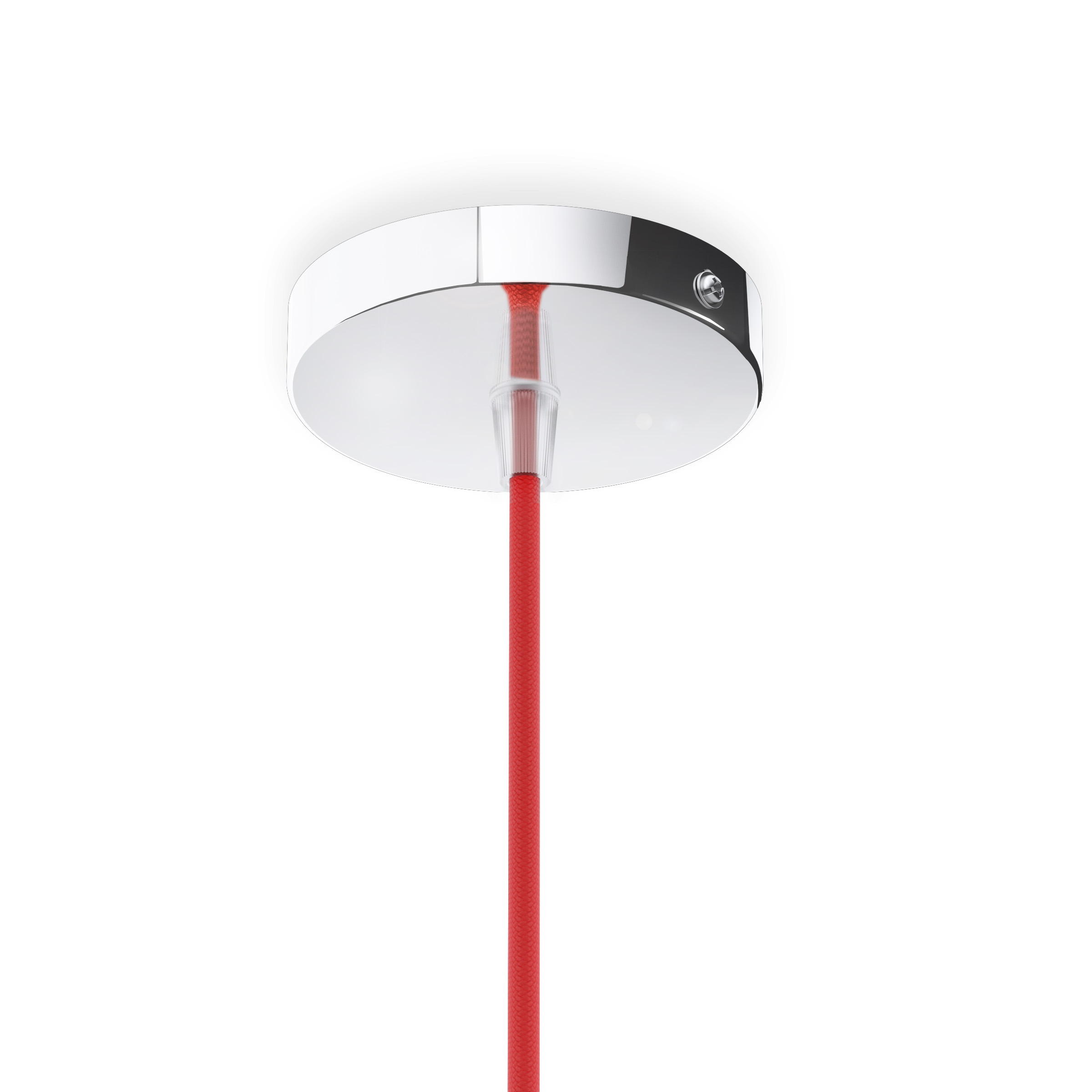 Set suspendat cu bază circulară metalică crom, cablu textil și dulie metalică E27, ELISA BC+CR+DCR 230V LED 15W