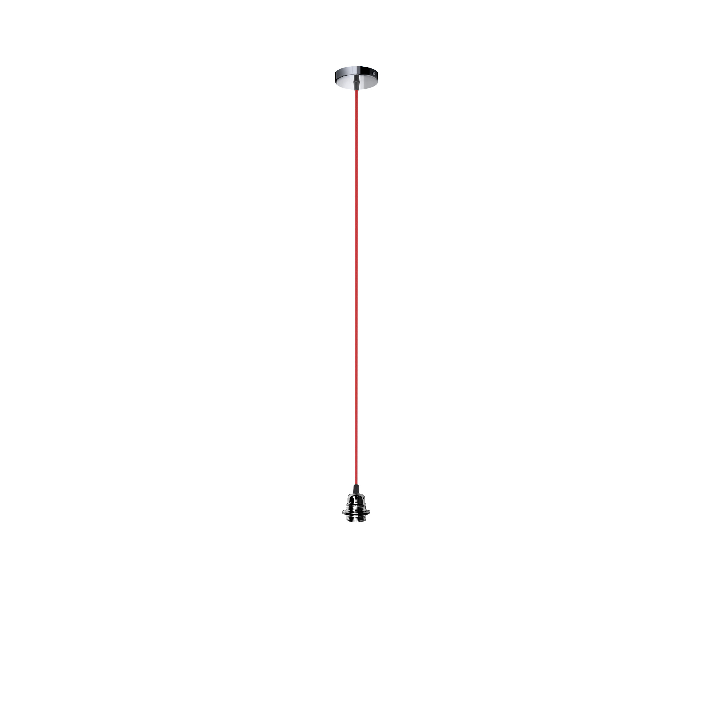 Set suspendat cu bază circulară metalică crom negru, cablu textil și dulie metalică E27, ELISA BCN+CR+DNC 230V LED 15W