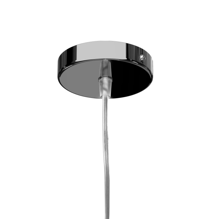 Set suspendat cu bază circulară metalică crom negru, cablu textil și dulie metalică E27, ELISA BCN+CT+DNC 230V LED 15W