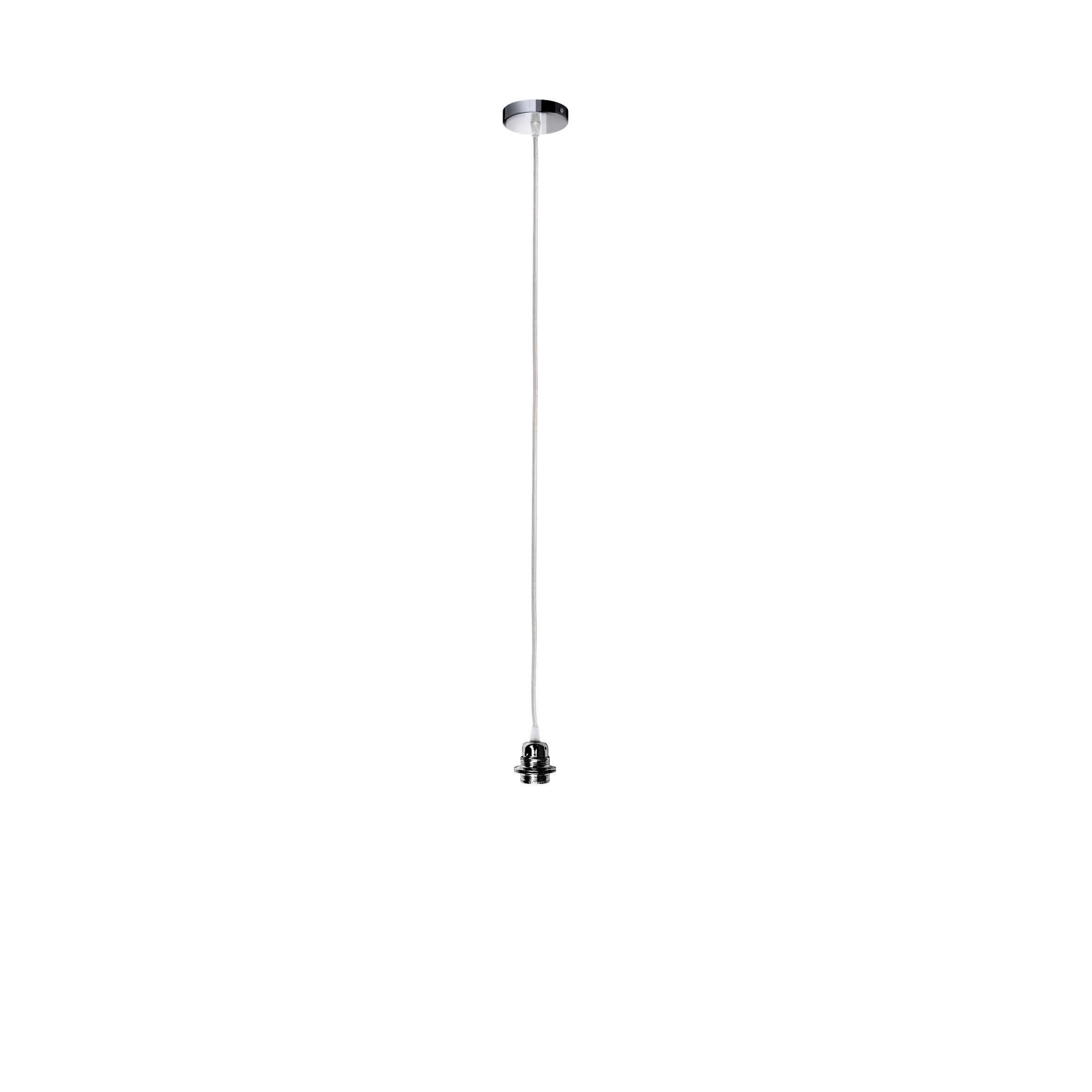Set suspendat cu bază circulară metalică crom negru, cablu textil și dulie metalică E27, ELISA BCN+CT+DNC 230V LED 15W