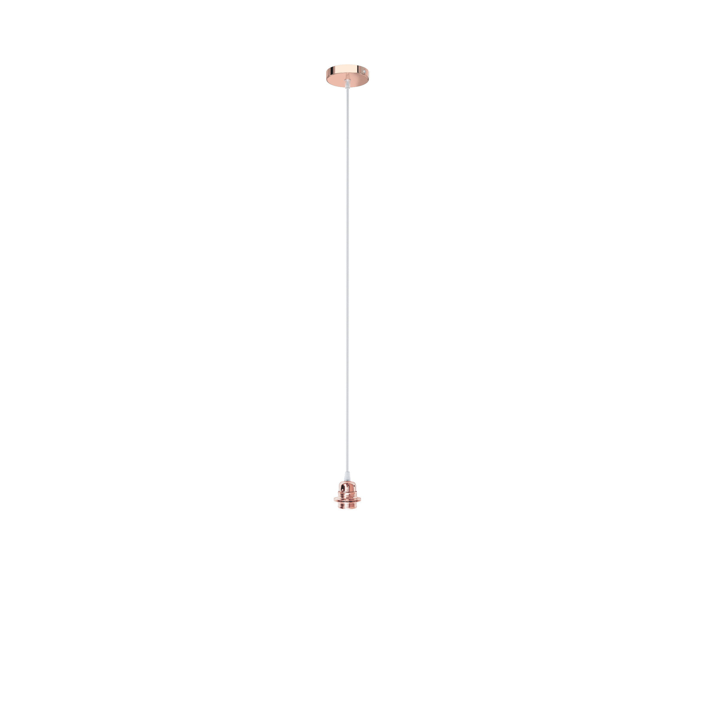 Set suspendat cu bază circulară metalică cupru, cablu textil și dulie metalică E27, ELISA BC+CA+DCU 230V LED 15W