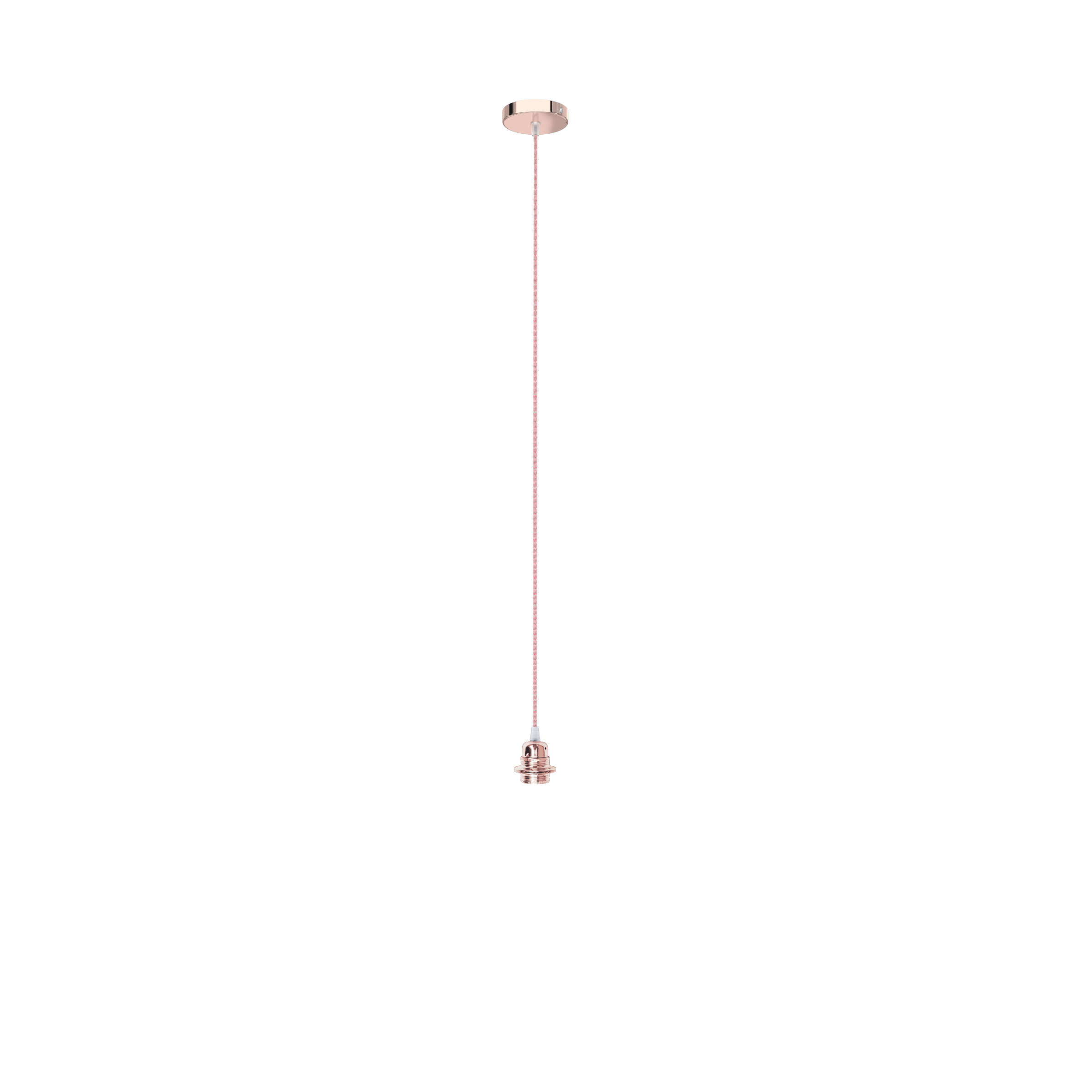Set suspendat cu bază circulară metalică cupru, cablu textil și dulie metalică E27, ELISA BC+CR/A+DCU 230V LED 15W