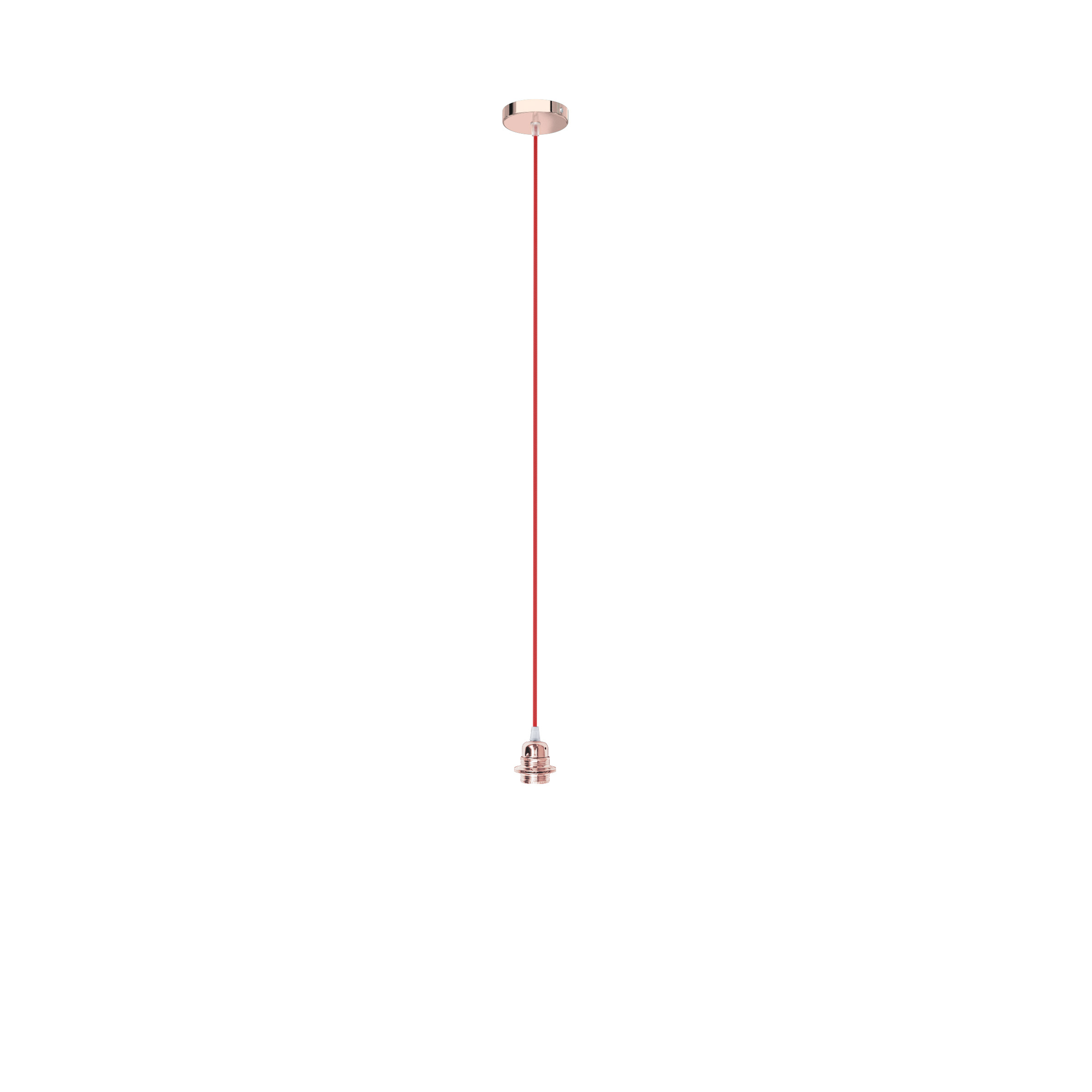 Set suspendat cu bază circulară metalică cupru, cablu textil și dulie metalică E27, ELISA BC+CR+DCU 230V LED 15W