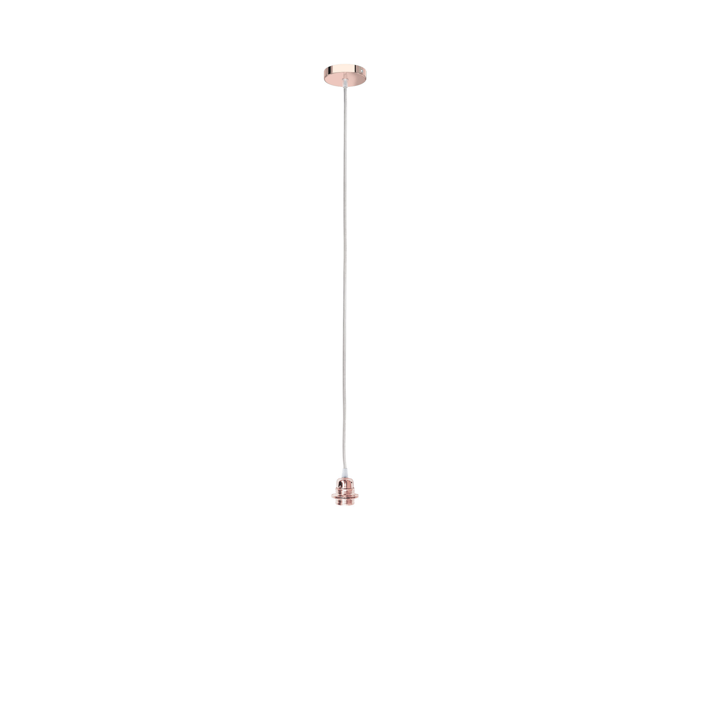 Set suspendat cu bază circulară metalică cupru, cablu textil și dulie metalică E27, ELISA BC+CT+DCU 230V LED 15W