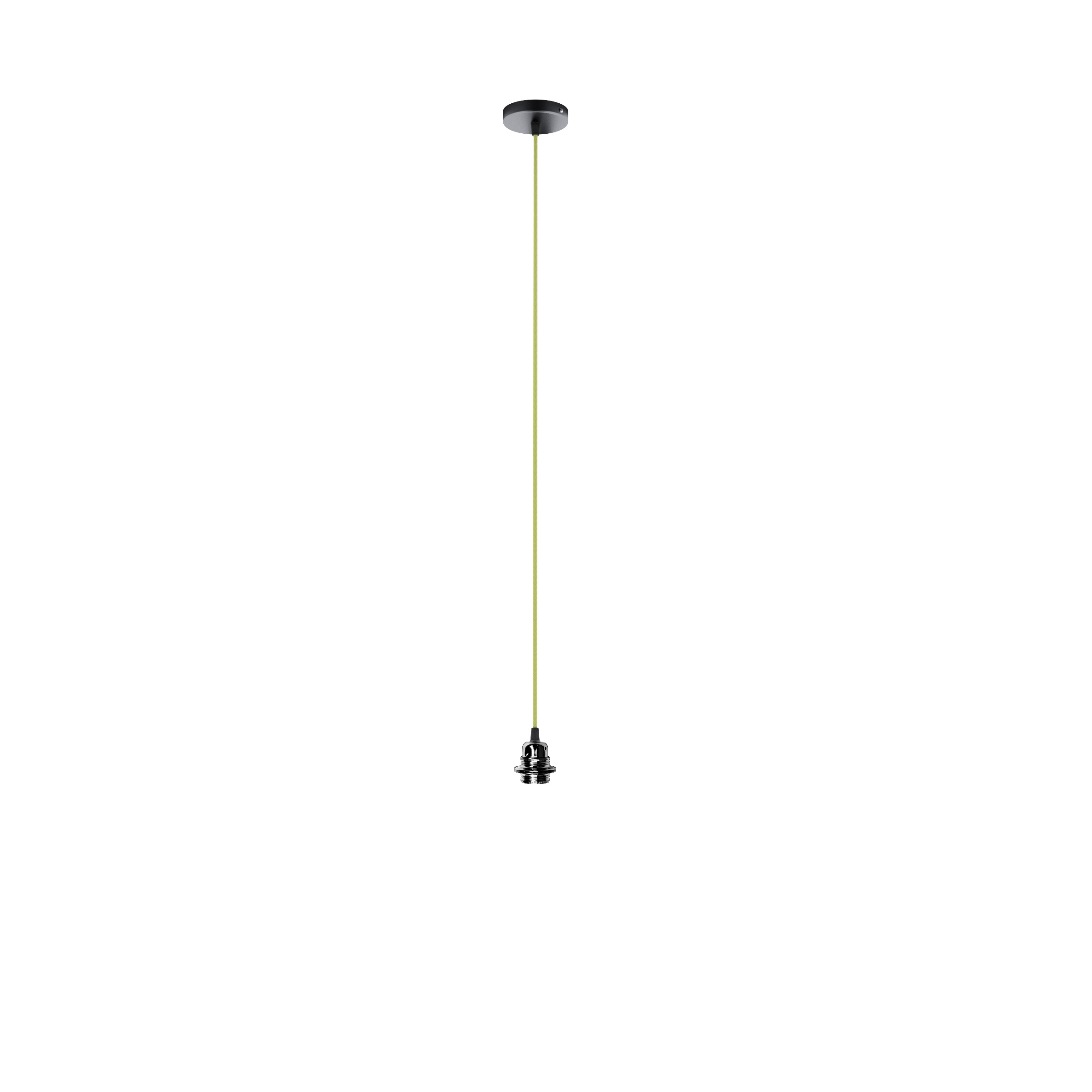 Set suspendat cu bază circulară metalică neagră, cablu textil și dulie metalică E27, ELISA BN+CL+DNC 230V LED 15W