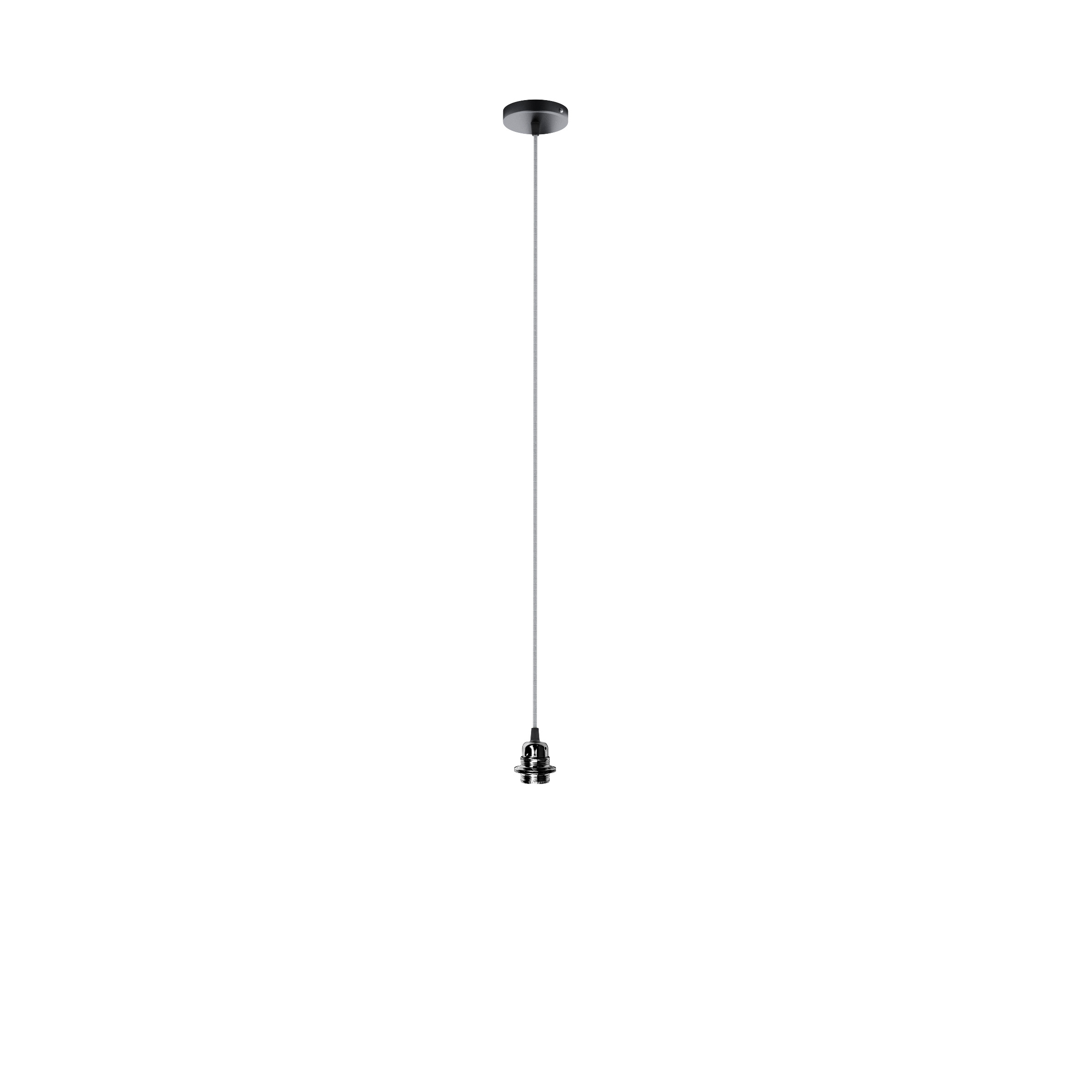 Set suspendat cu bază circulară metalică neagră, cablu textil și dulie metalică E27, ELISA BN+CN/A+DNC 230V LED 15W