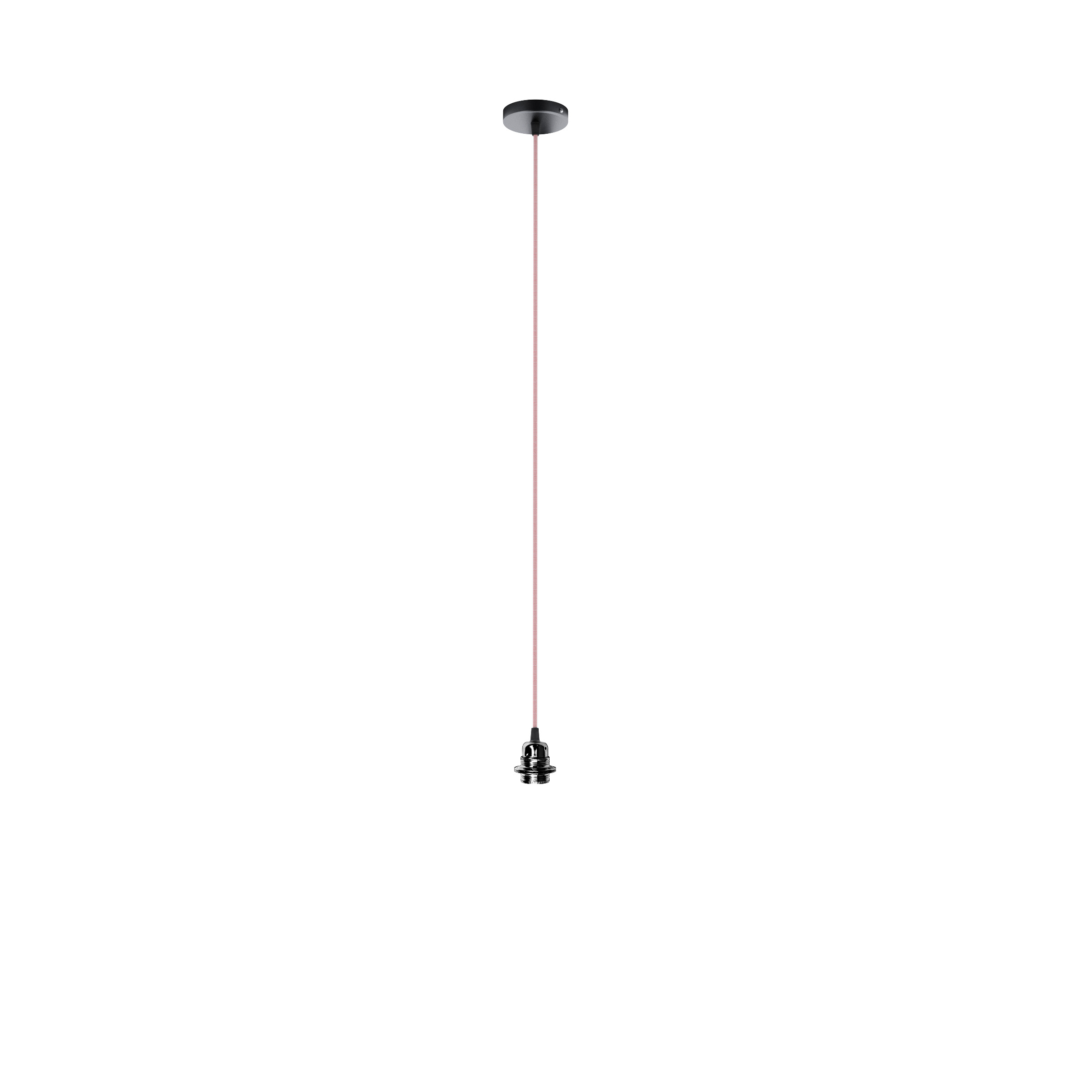 Set suspendat cu bază circulară metalică neagră, cablu textil și dulie metalică E27, ELISA BN+CR/A+DNC 230V LED 15W
