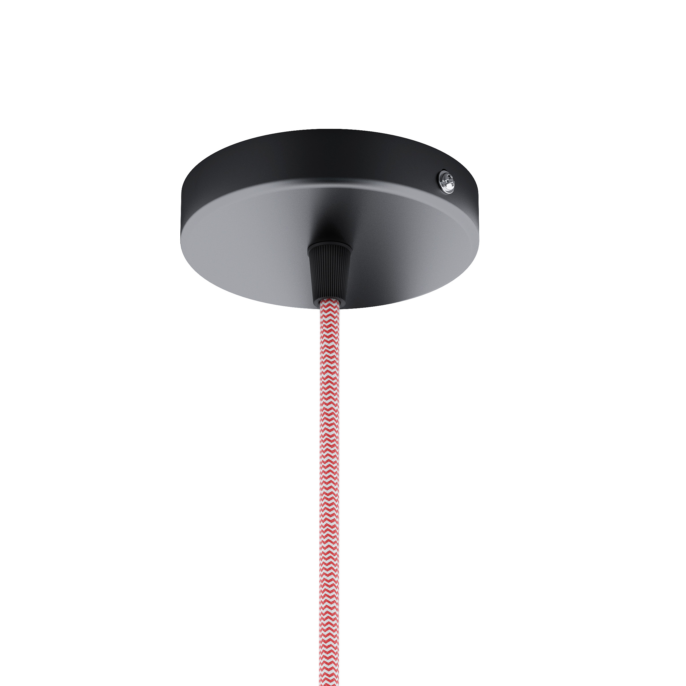 Set suspendat cu bază circulară metalică neagră, cablu textil și dulie metalică E27, ELISA BN+CR/A+DNC 230V LED 15W