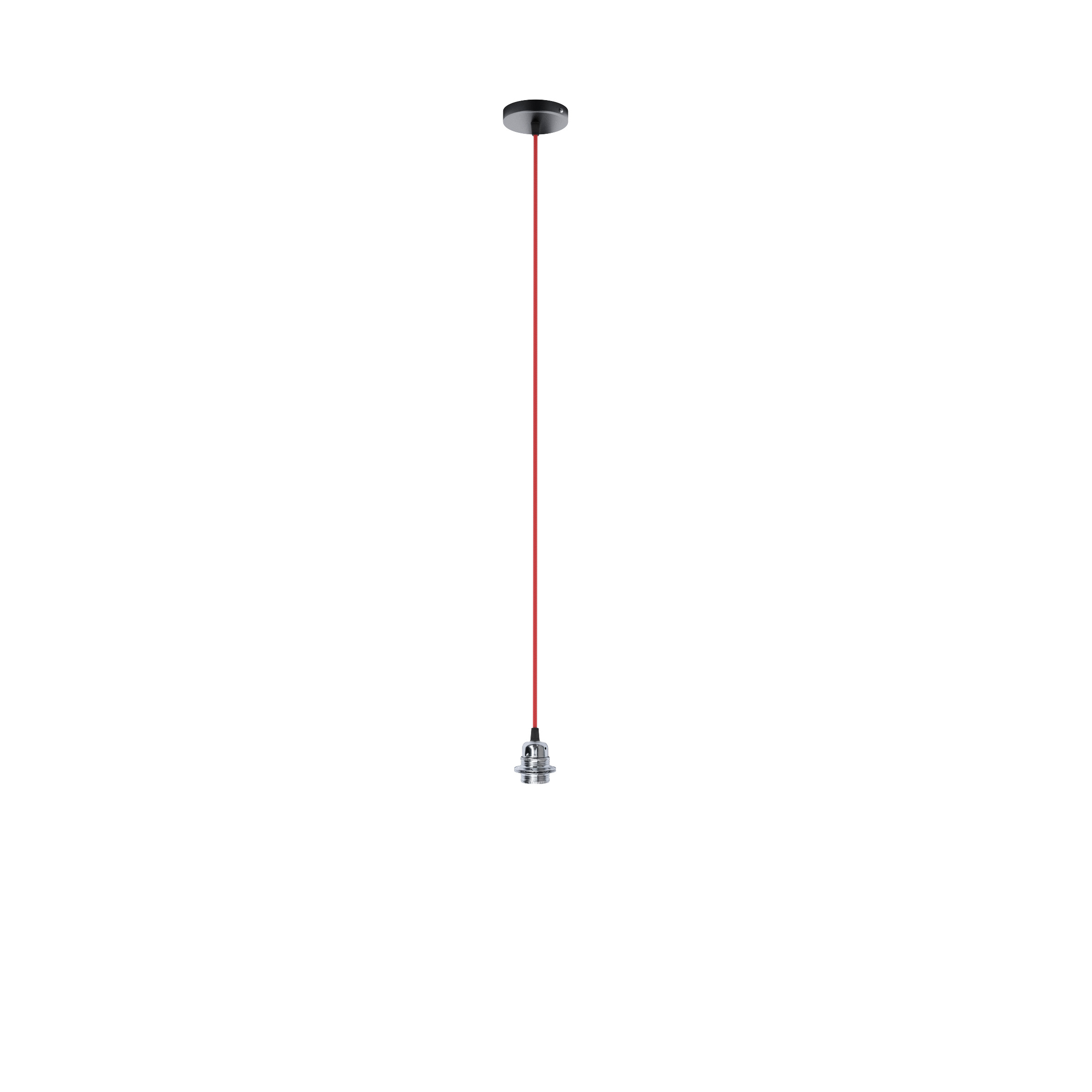 Set suspendat cu bază circulară metalică neagră, cablu textil și dulie metalică E27, ELISA BN+CR+DCR 230V LED 15W