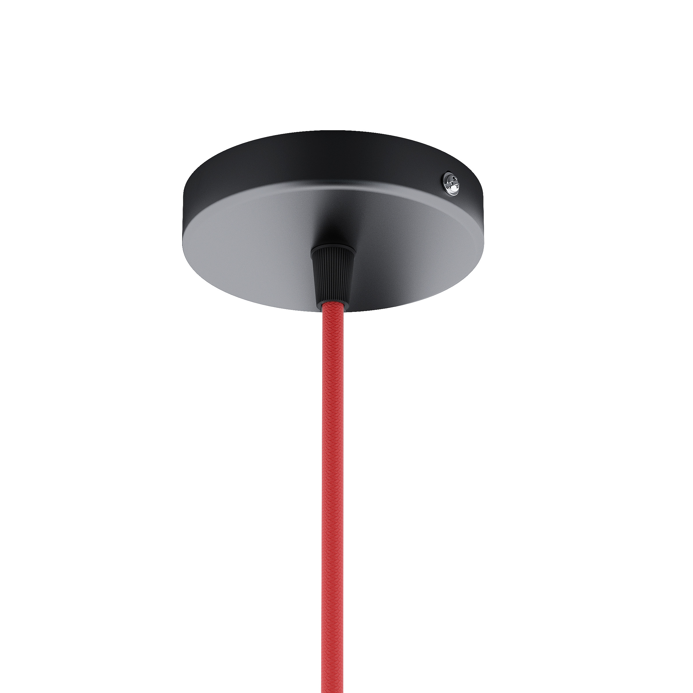 Set suspendat cu bază circulară metalică neagră, cablu textil și dulie metalică E27, ELISA BN+CR+DCR 230V LED 15W