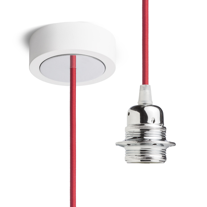 Set suspendat cu bază din aluminiu vopsit, dulie metalică E27 și cablu textil, HEX BA+CR+DCR+CACR1 230V LED 15W