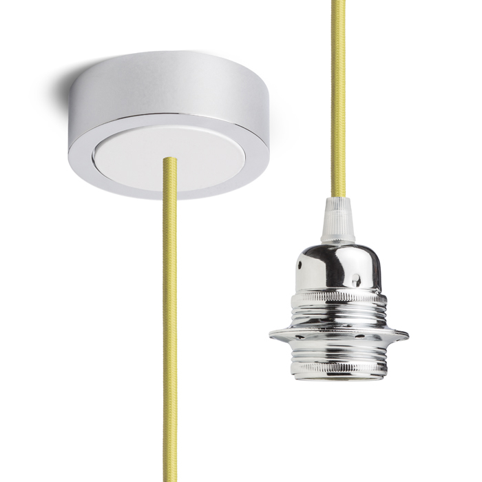 Set suspendat cu bază din aluminiu vopsit, dulie metalică E27 și cablu textil, HEX BC+CL+DCR+CAA1 230V LED 15W