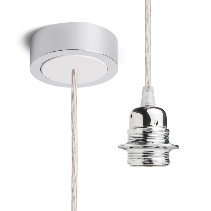 Set suspendat cu bază din aluminiu vopsit, dulie metalică E27 și cablu textil, HEX BC+CT+DCR+CAA1 230V LED 15W