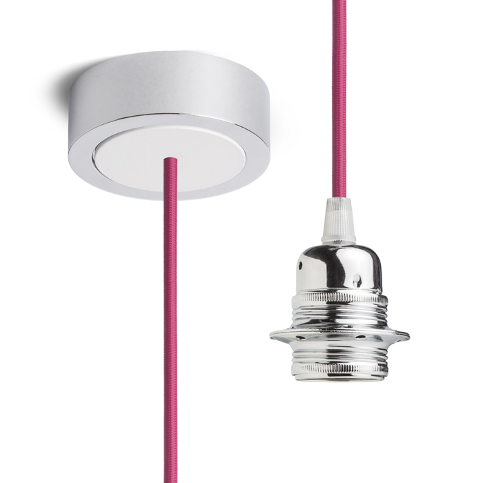 Set suspendat cu bază din aluminiu vopsit, dulie metalică E27 și cablu textil, HEX BC+CTV+DCR+CAA1 230V LED 15W