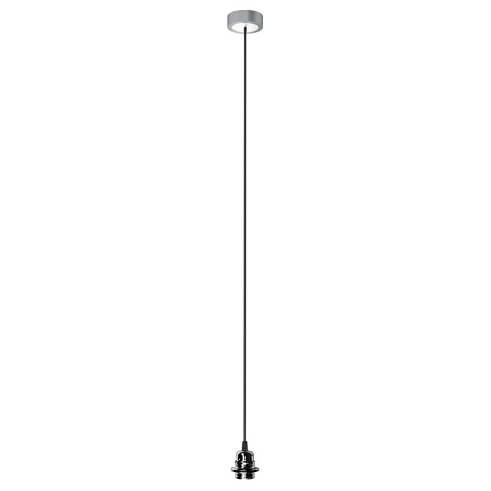 Set suspendat cu bază din aluminiu vopsit, dulie metalică E27 și cablu textil, HEX BGA+CN+DNC+CAA1 negru 230V LED 15W
