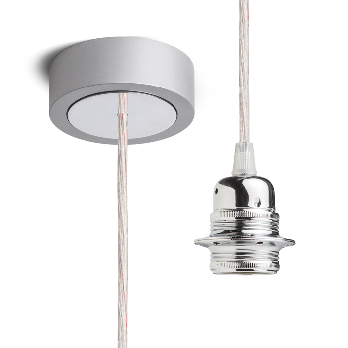 Set suspendat cu bază din aluminiu vopsit, dulie metalică E27 și cablu textil, HEX BGA+CT+DCR+CACR1 230V LED 15W