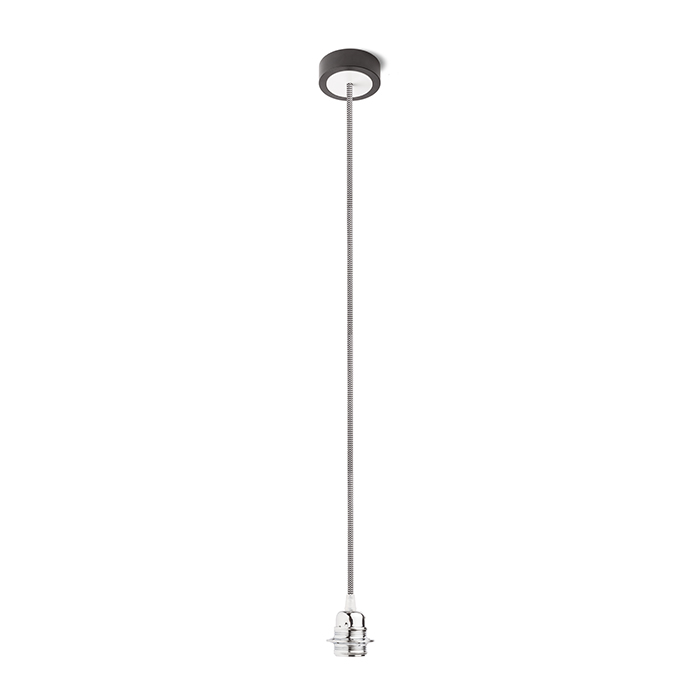 Set suspendat cu bază din aluminiu vopsit, dulie metalică E27 și cablu textil, HEX BN+CN/A+DCR+CAA1 230V LED 15W