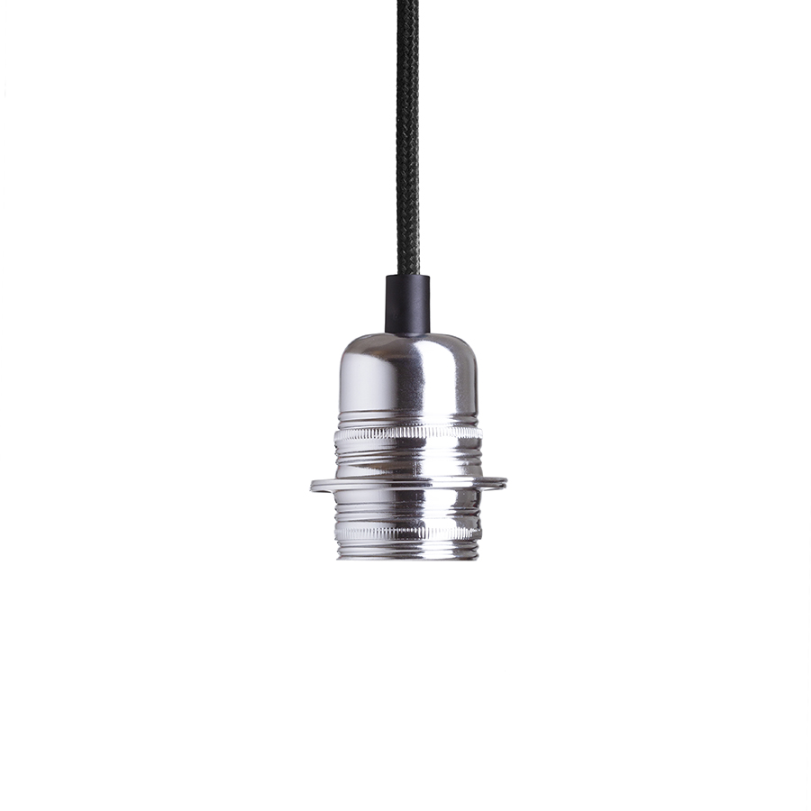 Set variabil potrivit pentru folosire cu un bec decorativ sau pentru suspendare la abajururi ușoare, SPIDER I set suspendat negru crom 230V LED E27 15W