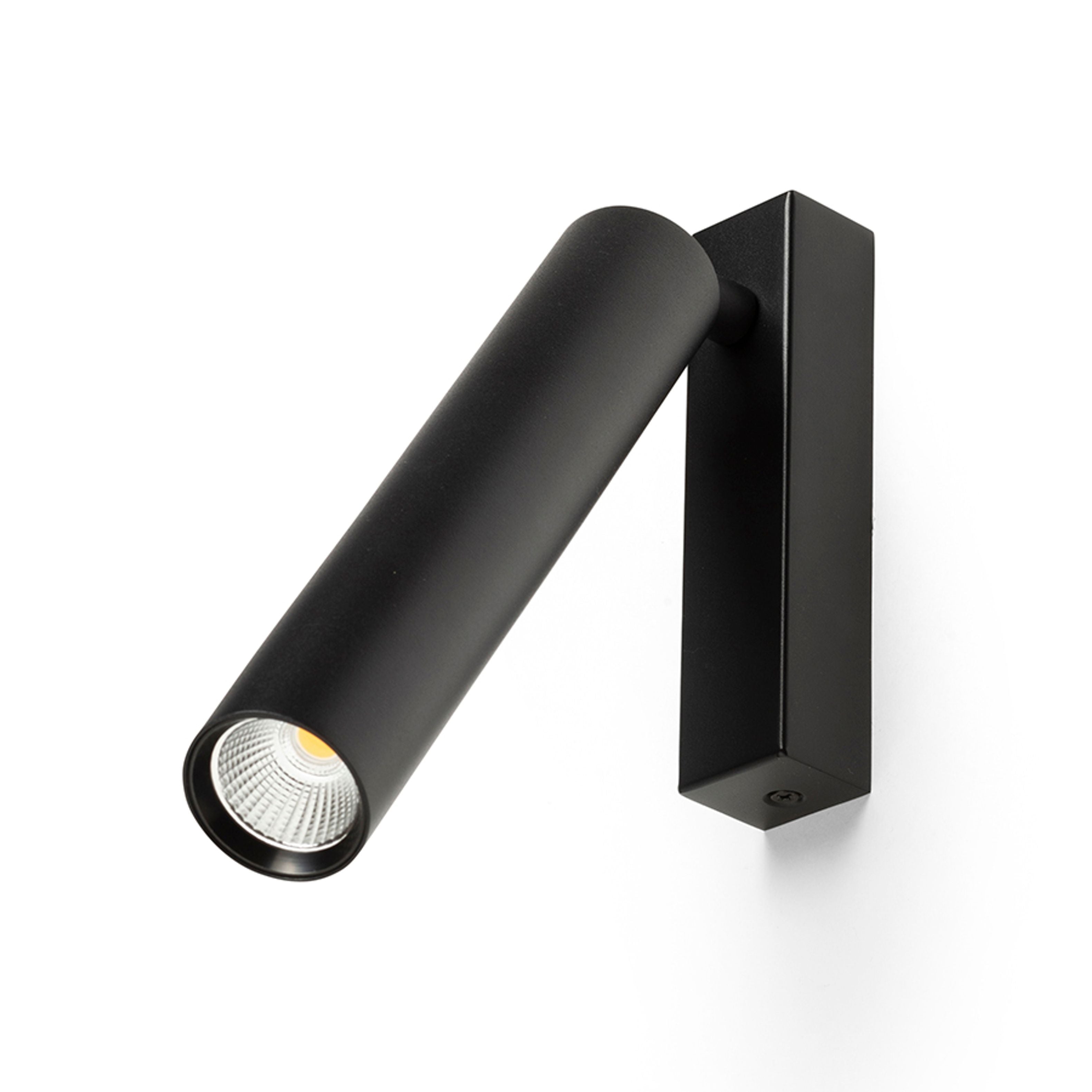 Lumina LED tubulară montata la suprafață pe baza unghiulară, DARRIN I montat pe negru 230V 6W 24° 3000K