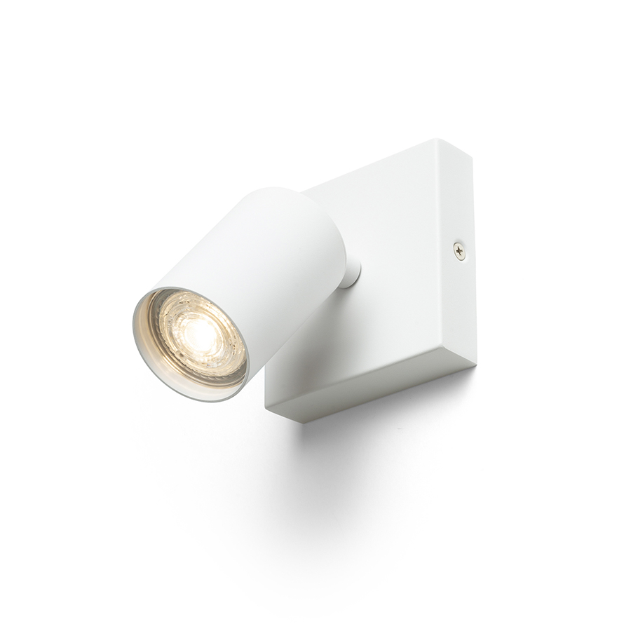 Spot montat la suprafață pe baza pătrată cu soclu GU10 pentru surse de lumina LED, DUDE SQ pe alb 230V 9W