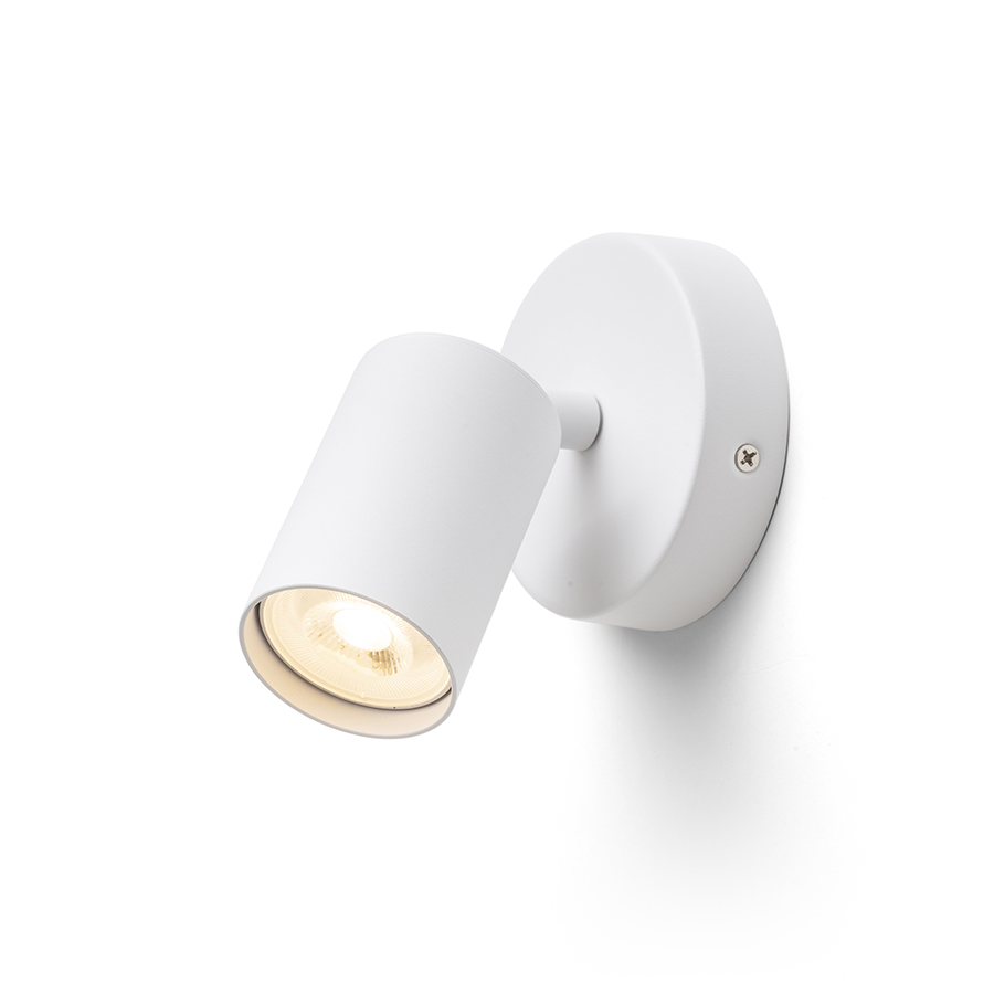 Spot montat la suprafață pe baza rotunda cu soclu GU10 pentru surse de lumina LED, DUDE R pe alb 230V 9W