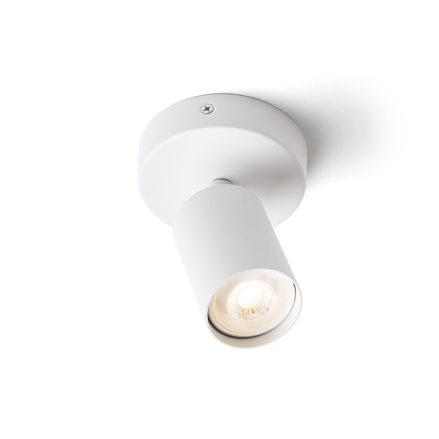 Spot montat la suprafață pe baza rotunda cu soclu GU10 pentru surse de lumina LED, DUDE R pe alb 230V 9W
