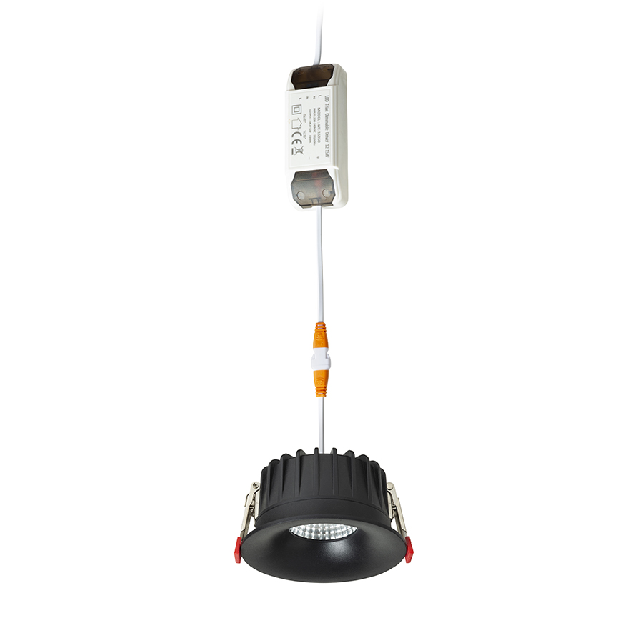 Lumina incasabila pentru baie cu LED reglabil, FLEUR IP54 DIMM incastrat negru 230V 15W 60° 3000K