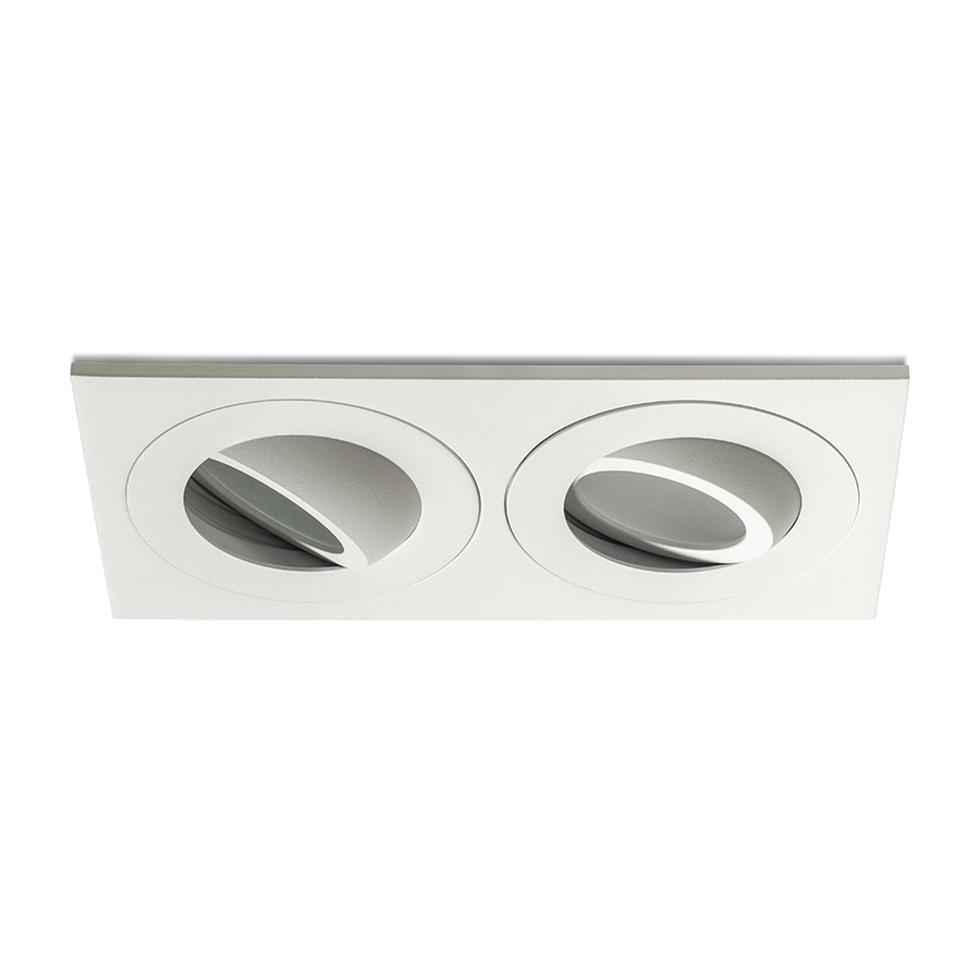 Lumina LED incasabila pentru surse de lumina LED duble GU10, potrivita pentru bai, GALO II încastrat alb 230V GU10 9W IP65