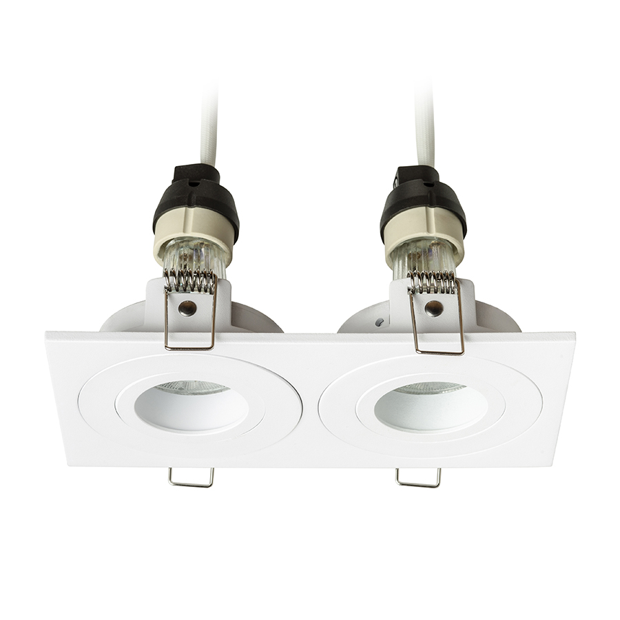 Lumina LED incasabila pentru surse de lumina LED duble GU10, potrivita pentru bai, GALO II încastrat alb 230V GU10 9W IP65