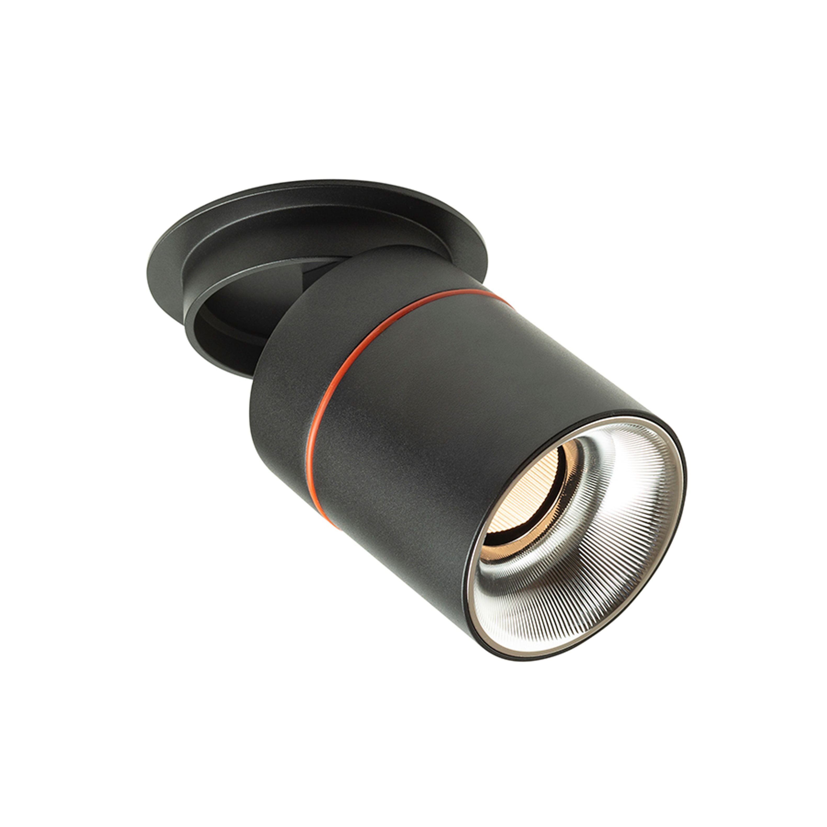 Lumina cu LED-uri basculante partial incastrate, cu un reflector decorativ intern, AUGUSTA încastrat negru crom 230V LED 12W 36° 3000K