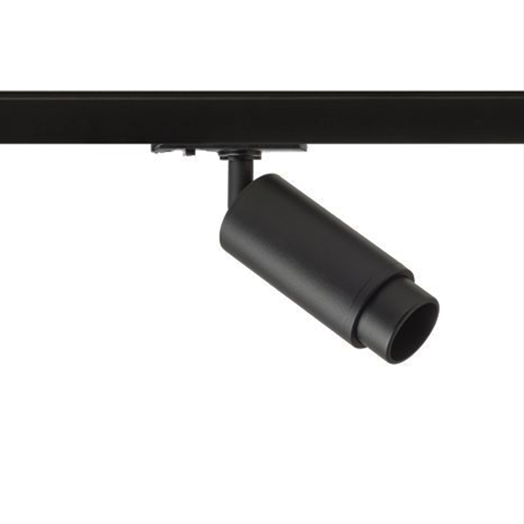 Spot cilindric pentru șinele 1-circuit cu soclu GU10 pentru surse de lumina LED, OPTIMUS ZOOM șină cu alb 230V 9W 10 50°