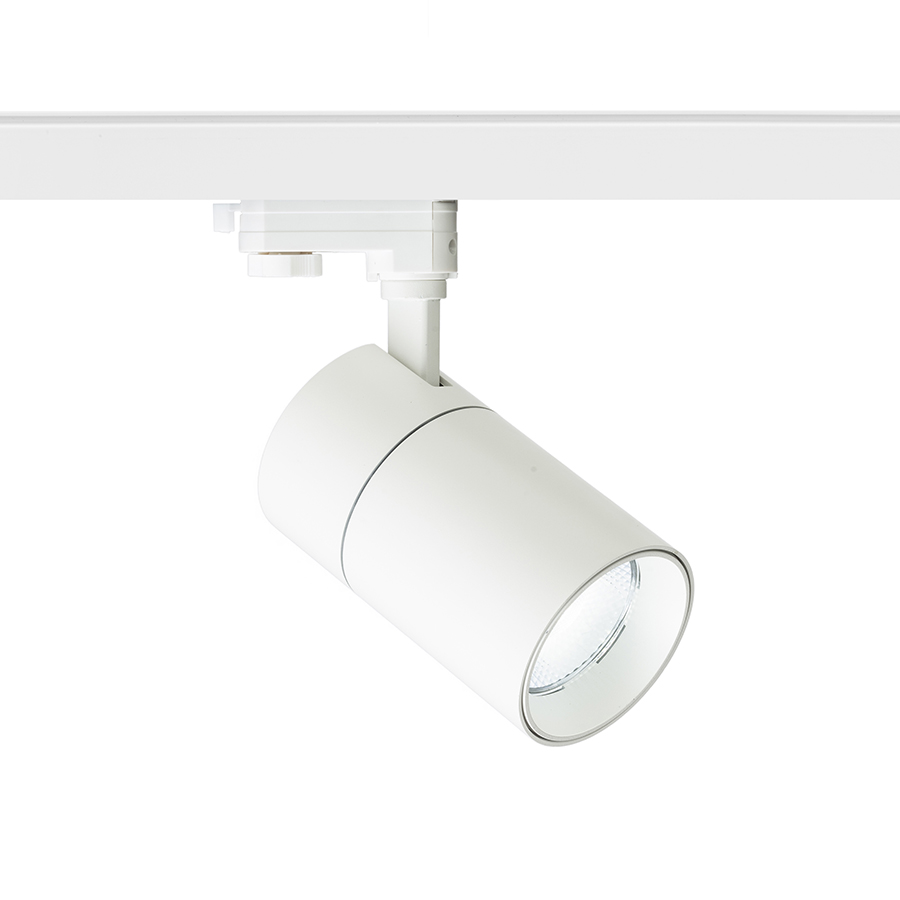 Spot cilindric reglabil pentru pista cu 3-circuite cu posibilitatea de a comuta culoarea luminii, WISH 30 DIMM șină trifazat alb 230V LED 30W 36° 3000K 4000K 5000K