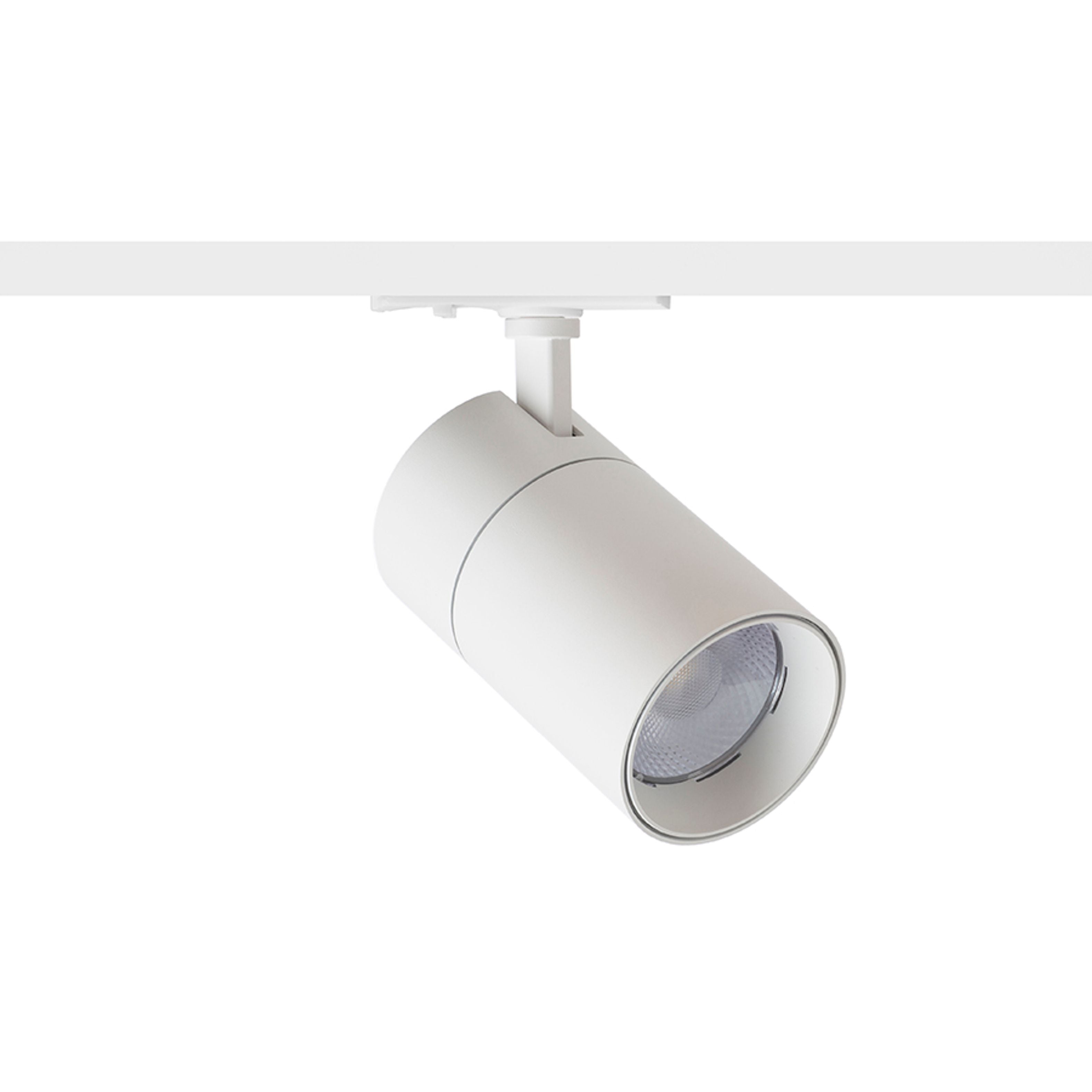 Spot cilindric reglabil pentru șină cu 1-circuit, cu posibilitatea de a comuta culoarea luminii, WISH 30 DIMM cu 1-circuit alb 230V LED 30W 36° 3000K 4000K 5000K
