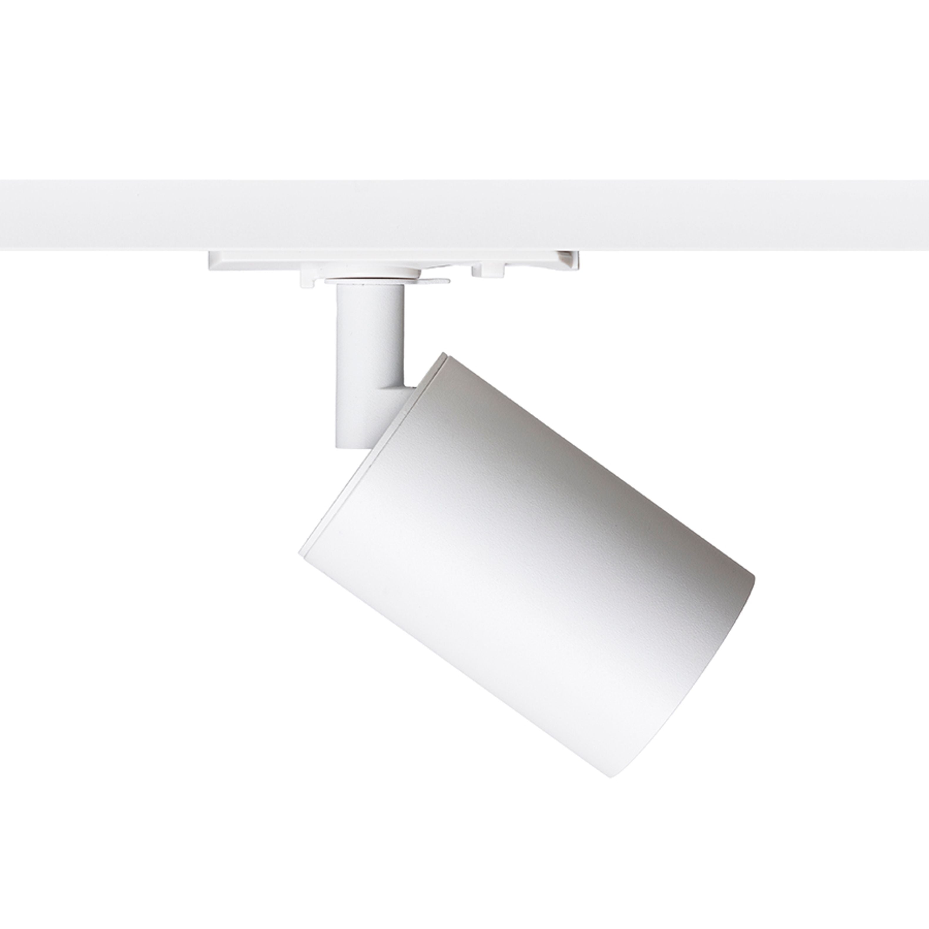 Spot cilindric cu priza GU10 pentru surse de lumina LED si adaptor pentru sine cu 1-circuit, DUDE șină cu alb 230V 9W