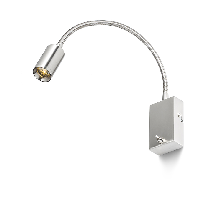 Spot cu LED cu gât flexibil, VERSA de perete nichel mat 230V 3W 40° 3000K