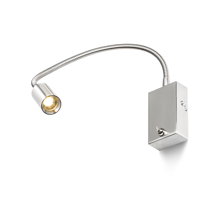 Spot cu LED cu gât flexibil, VERSA de perete nichel mat 230V 3W 40° 3000K