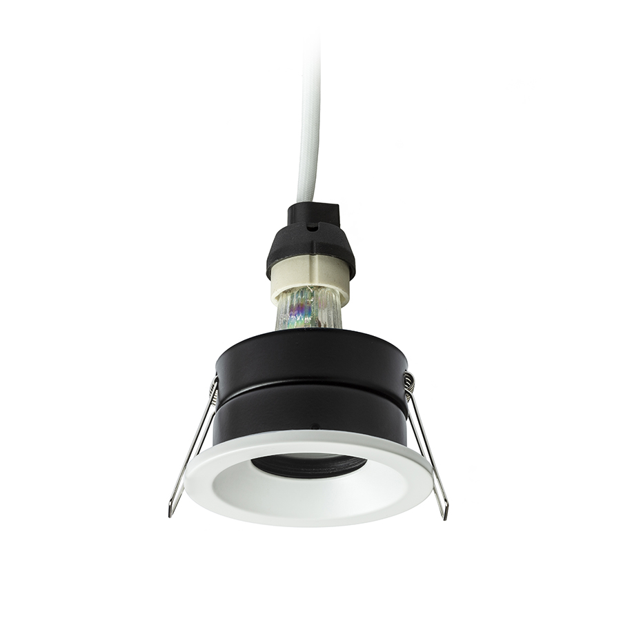 Spot de baie încastrat pentru tavane din ipsos cu mufă încastrată GU10 pentru surse de lumină LED, BELLA GU10 alb 230V 15W IP65
