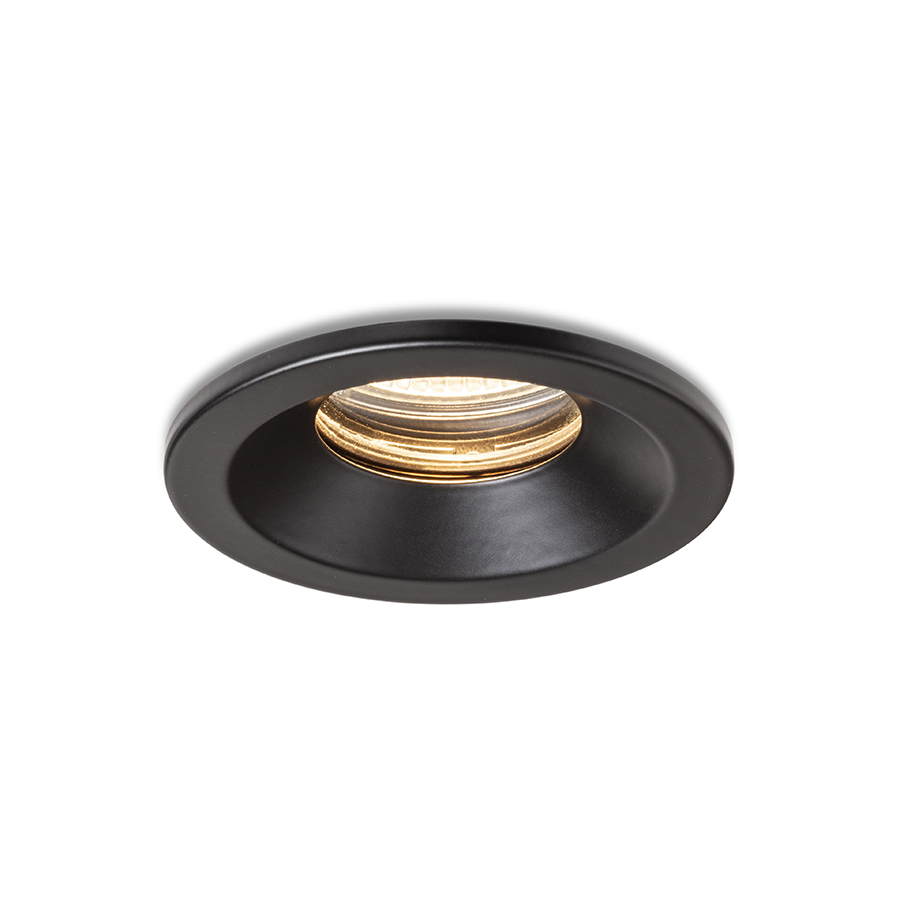 Spot de baie încastrat pentru tavane din ipsos cu mufă încastrată GU10 pentru surse de lumină LED, BELLA GU10 incastrat negru 230V 15W IP65